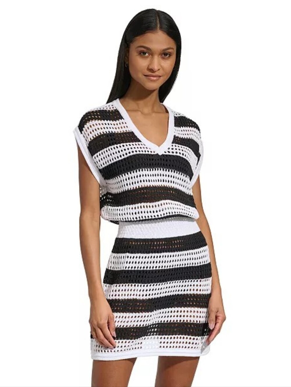 DKNY Women's Crochet Cotton Cover-Up Dress, Size XL